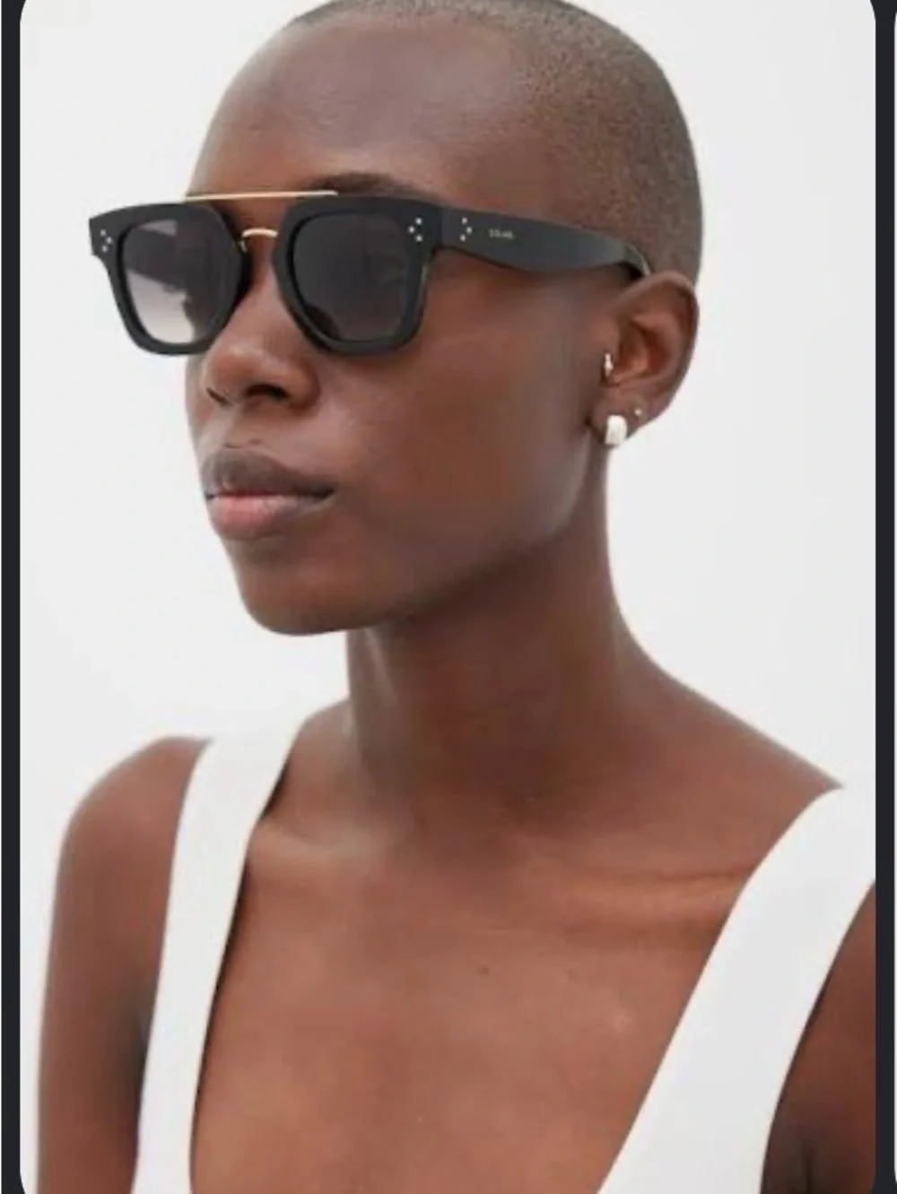 Celine Black & Gold Square CL40024U Sunglasses